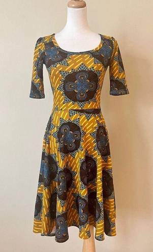 LuLaRoe Yellow Flower Paisley Dress XXS