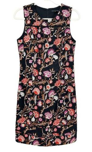 White House | Black Market  WHBM Womens Embroidered Floral Sheath Dress Size 8