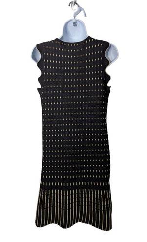 Ted Baker  London Black Metallic Gold RELIOA Jacquard Knit Drop Waist Dress 3