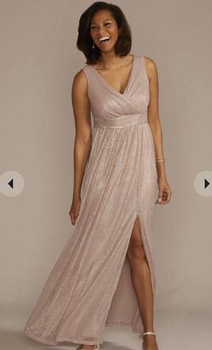 Oleg Cassini  Glitter Knit Tank A-Line Formal Bridesmaid Mother Of The Bride Gown