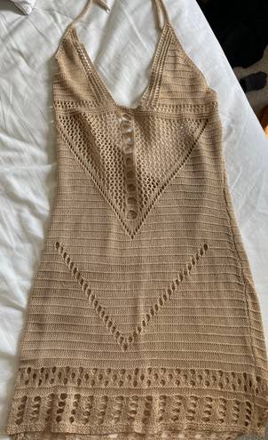 Crochet Swim Cover Up Tan