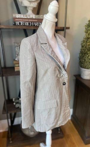 Krass&co  Oversized Striped Blazer Jacket Gray Womens XS