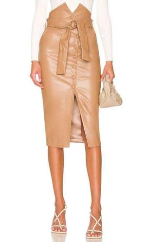 Bardot  Tie Waist Skirt in Tan / replaced buttons