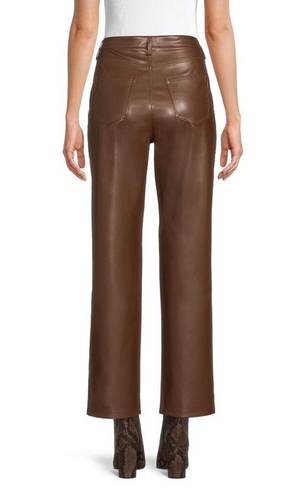 No Boundaries  Womens Faux Leather Pants Size 21 Juniors Brown Slight Stretch New