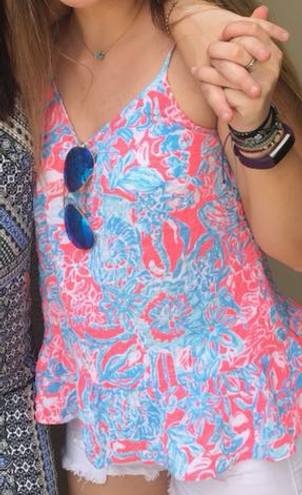 Lilly Pulitzer Pink And Blue Floral Tank