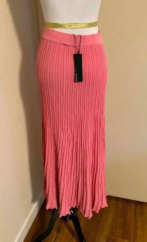 Lucy Paris New  Ellery Knit Pleated Skirt Pink Sz S