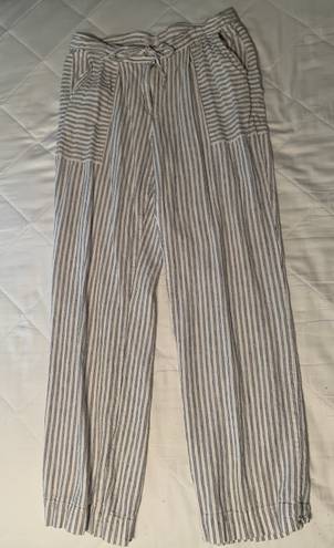 Laundry by Shelli Segal Linen Blue Striped Pants