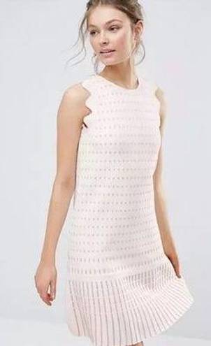 Ted Baker 💕💕 Relioa Metallic Jacquard Dress White