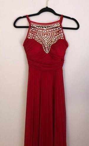 B Darlin  Red Chiffon Prom Formal Dress Floor Length Size 1/2