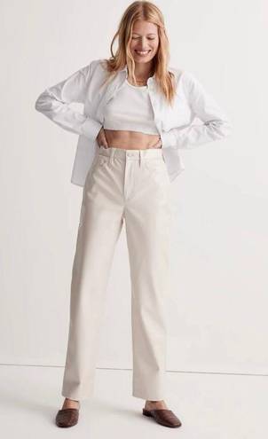 Madewell NWT  The Perfect Vintage Straight Pant Faux Leather Linen