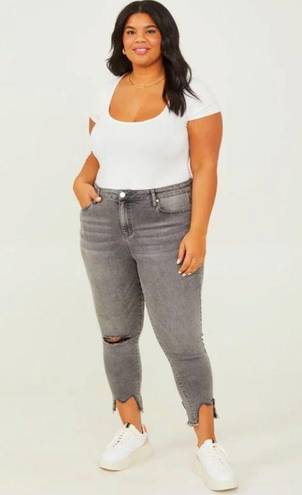 Altar'd State Grey Ripped Crop Jeans 