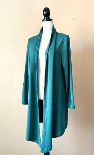 Dialogue  | Green Wool Blend Waterfall Duster Cardigan Sweater Sz S