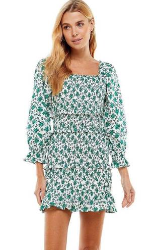 TCEC | Floral Smocked Mini Dress | S | Green | CD02369 | Sample Sale