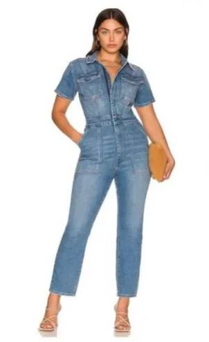 Good American NEW $169  Blue Denim Fit For Success Jumpsuit