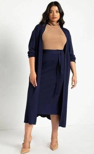 Eloquii  Women's Plus Size Throw On Duster - 14/16, Evening Blue