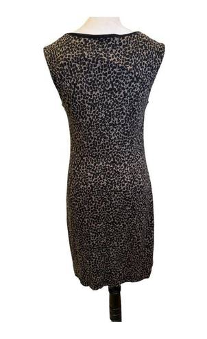 Loft  Cheetah Print with Side Roushing Sleeveless Dress Size M