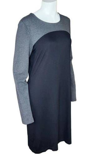 Karen Kane  Women's Large Gray Black ColorBlock Long Sleeve Midi Dress $108 NWT