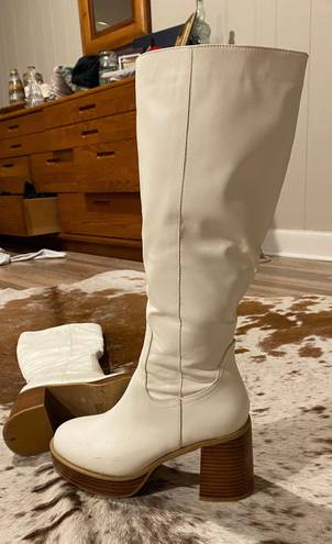 Oasis White Platform Gogo Boots