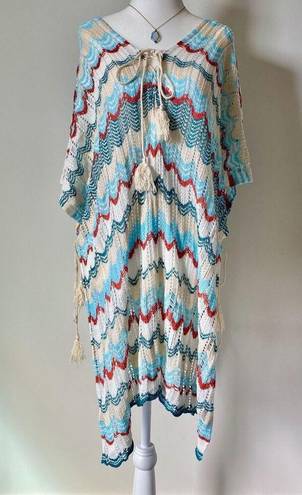 Y2K crochet poncho knit knitted swimsuit cover up Size undefined