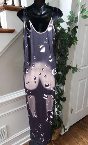 Cape Clique  Women Black & Beige Polyester Strappy Long Maxi Raindrop Dress 12