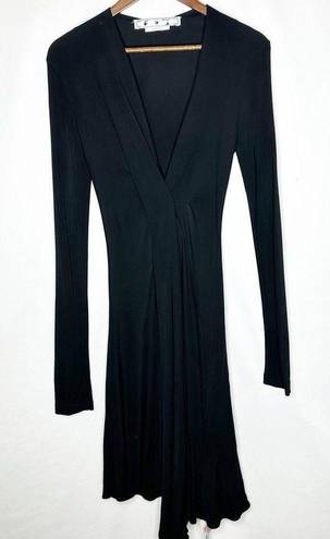 Off-White  Draped Long Sleeve Jersey Dress Black NWT in Size 38 (XS)