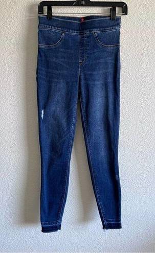 Spanx  Distressed Denim High Rise Elastic Waist Jeggings