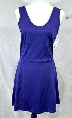 Xersion purple athletic tennis dress w/ builtin shorts & pockets size medium NWT