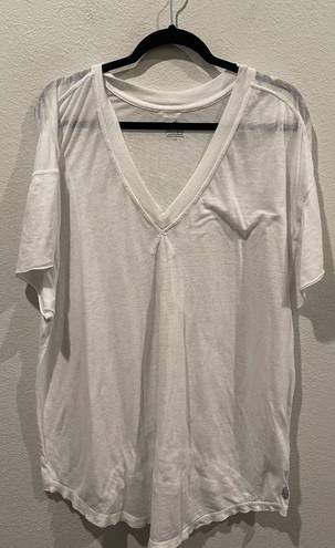 Free People Movement Talk Tough V-neck Burnout T-shirt In White