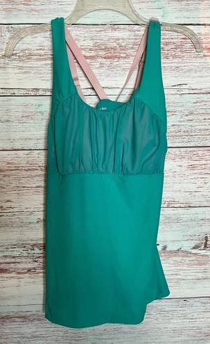 Marika tek tank top Size medium  Turquoise green  Pink straps