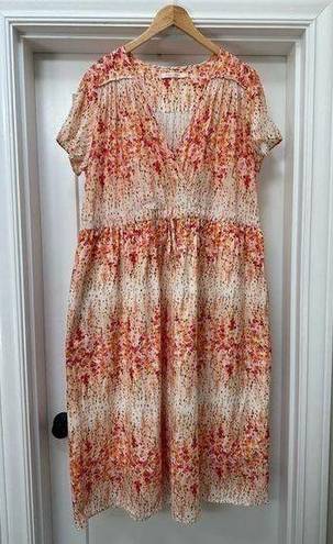 Christy Dawn  tiered floral dress with waist tie size XXL