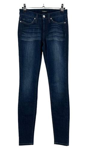 Bebe  (24) (26x32) Regular Icon Crystal Knockout Skinny Jeans Myth Blue Low Rise