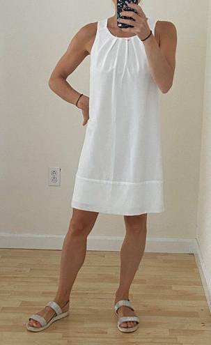 Oleg Cassini White High Neck Sheath Dress Size 2