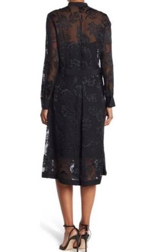 Rag and Bone  Tallulah Black Floral Print Silk Blend Shirt Dress Size 8 NWOT