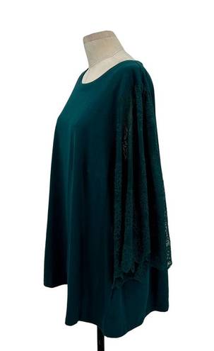 City Chic  Embroidered Angel Top Alpine Green Blue Size XXL / Plus Size 24