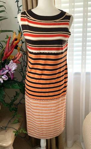 Uniqlo NWT MARNI  Merino Wool Blend Striped Sleeveless Knitted Dress Dark Brown S