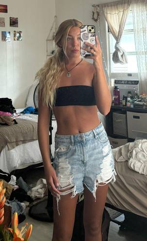 American Eagle Ripped Mom Jean Shorts