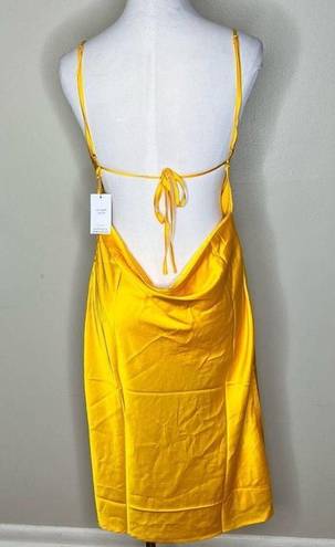 Danielle Bernstein NWT We Wore What  Slip Evening Dress LARGE Satin Lemon Chrome