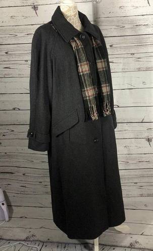 London Fog  long charcoal gray coat with scarf size 22 W