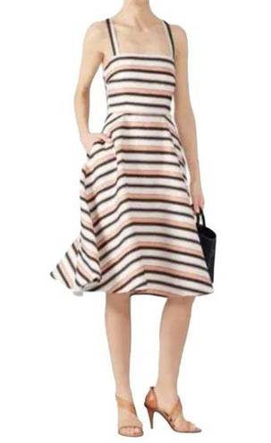 Hutch  Tiffany Striped Jacquard Sleeveless Fit Flare Womens Size 4 Midi Pockets