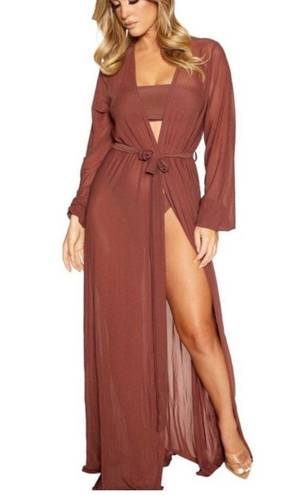 Naked Wardrobe NWT  Lux Life Swim Coverup in Chocolate sz