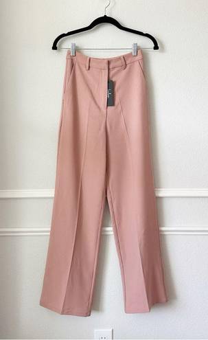 Lulus NWT  So Get This Rusty High Waist Wide Leg Trouser Pants in Rose sz XS