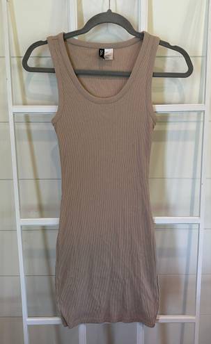 Divided Tan Bodycon Dress