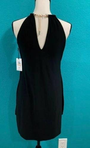 Kensie New with tags  black draped snake chain halter dress in size 2