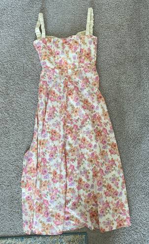 Floral Midi Corset Dress Multi