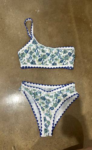 One Shoulder Bikini Set Blue