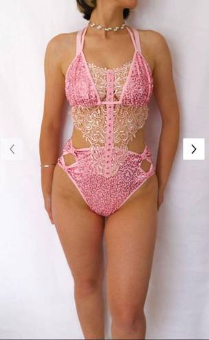 Visorant the Label Pink Mystery Rave and Festival Bodysuit