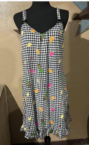 Betsey Johnson Vintage Iconic Betsy Johnson Fruit Slip Dress Size L EUC