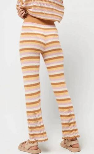 l*space L* TURN THE TIDE PANT Crochet Knit Stripe Size L NEW