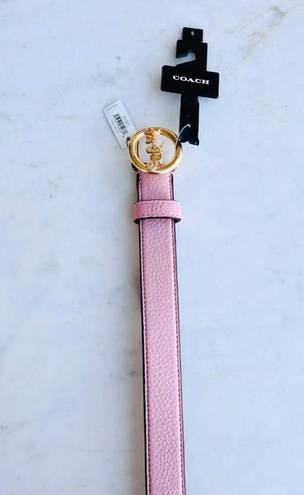 Coach  Horse & Carriage Signature Buckle Belt, Pink, Size XL $128