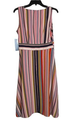 London Times  Womens Dress Size 4 Pink Ivory Striped Partially Lined Stretch